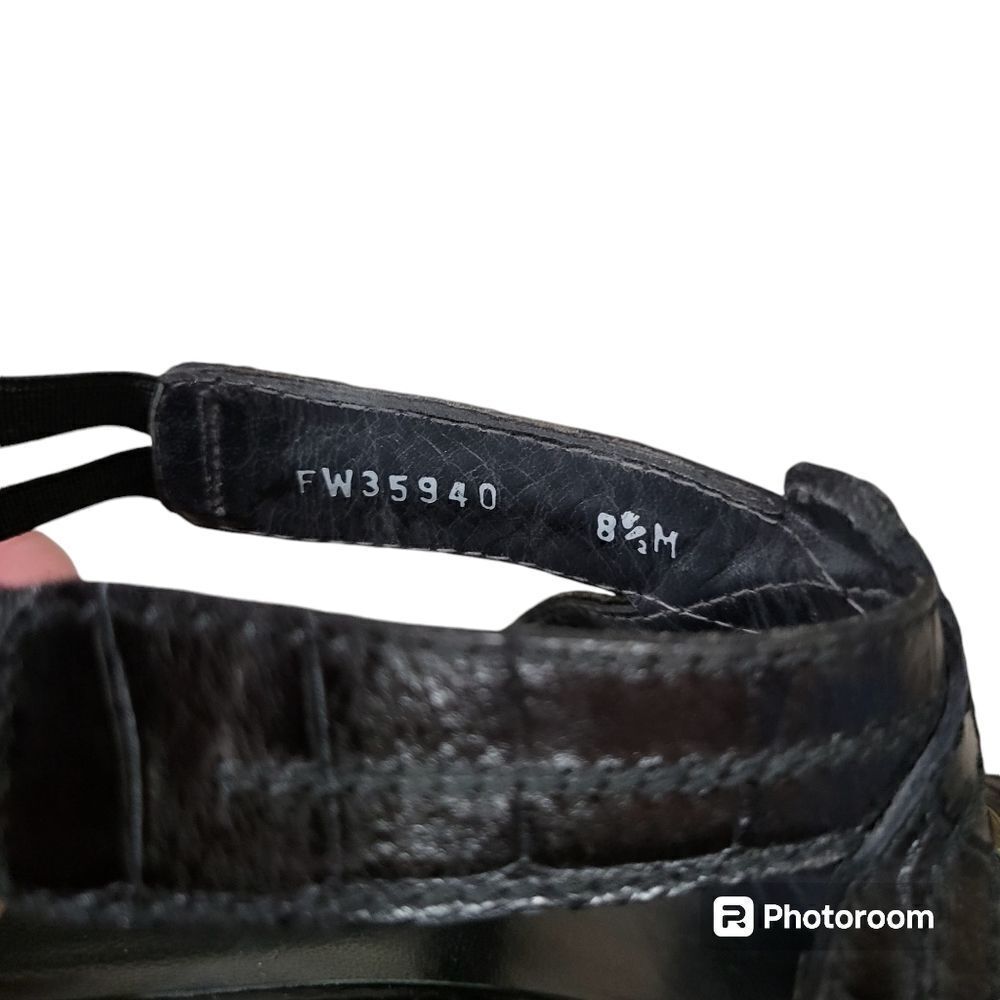 Stuart Weitzman Black Snake Print Studded Leather… - image 7